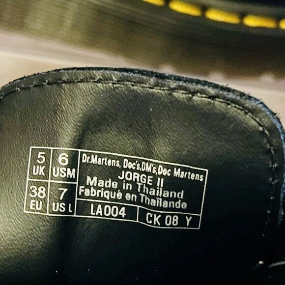 Dr Martens Jorge II Brando Black Leather M 6 W 7 Slingback Mules Buckle Preppy - Picture 7 of 8